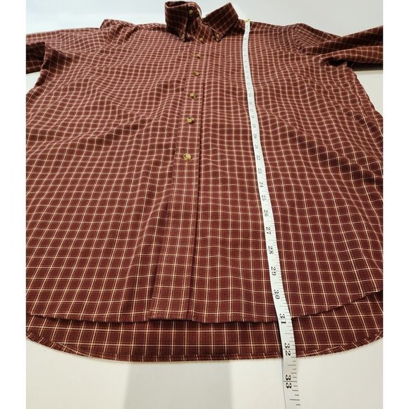 VINTAGE 90's LL Bean Men's Sz XL Plaid 100% Cotton Button Down Wrinkle Resistant - Picture 6 of 11